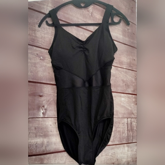 Dance Leotard DanzNMotion Sz Large Ballet Tap Lace Open X Back Ribbed - Picture 1 of 10